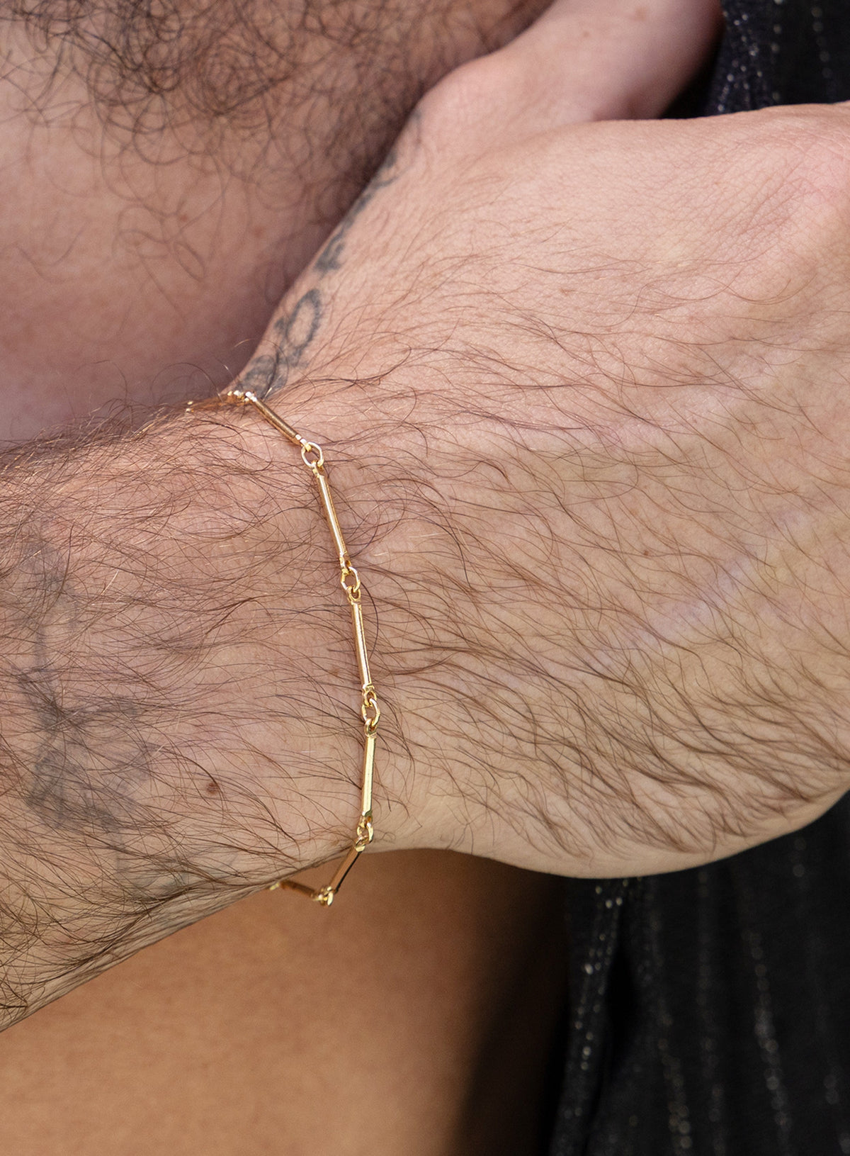 14k Gold Filled Link Bars Chain Bracelet for Men