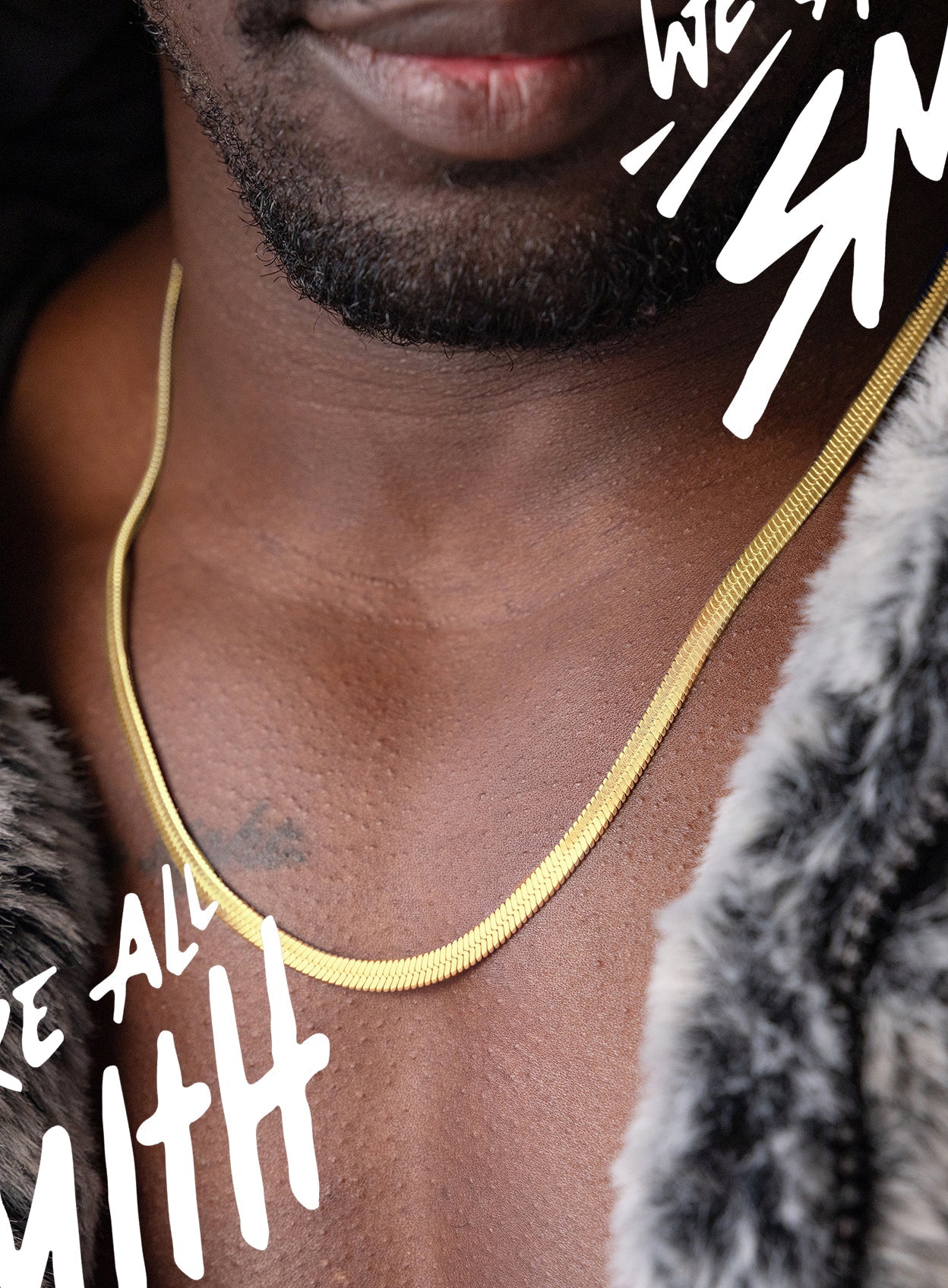 Stainless Steel Gold Plated 5mm Herringbone Chain Necklace