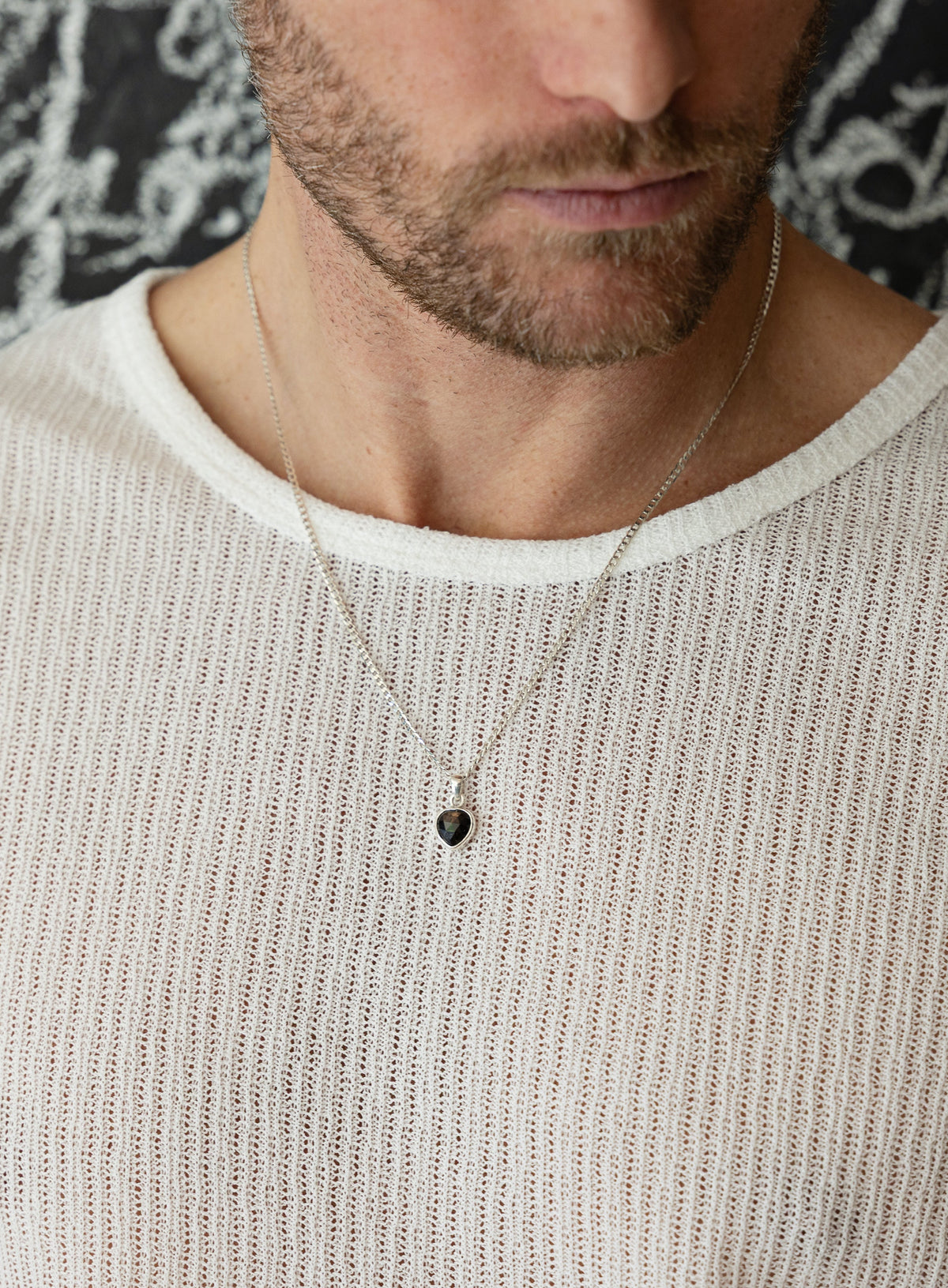 925 Sterling Silver Chocolate Sapphire Pendant on Sterling Cuban Chain