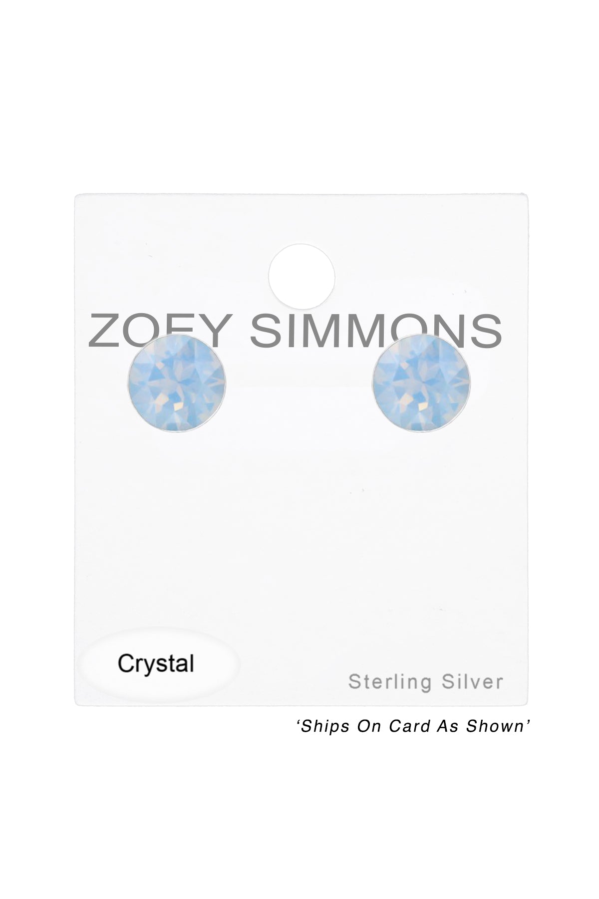 Sterling Silver Round Ear Studs With Genuine Crystals - SS