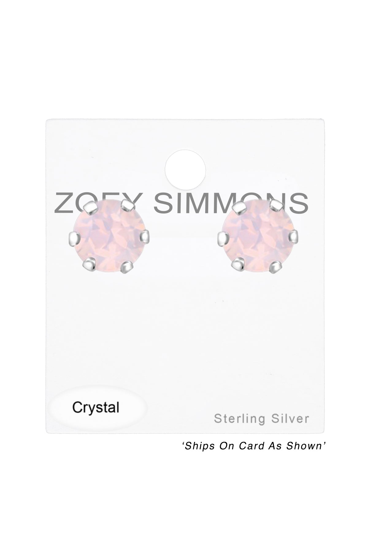 Sterling Silver Round Ear Studs With Genuine Crystals - SS