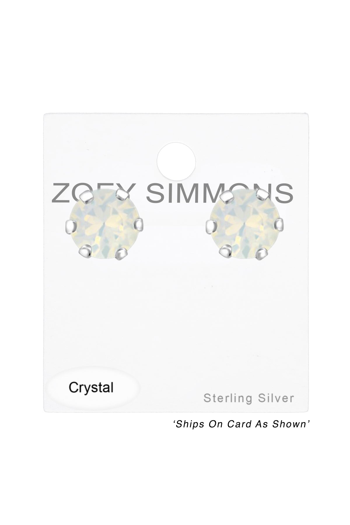 Sterling Silver Round Ear Studs With Genuine Crystals - SS