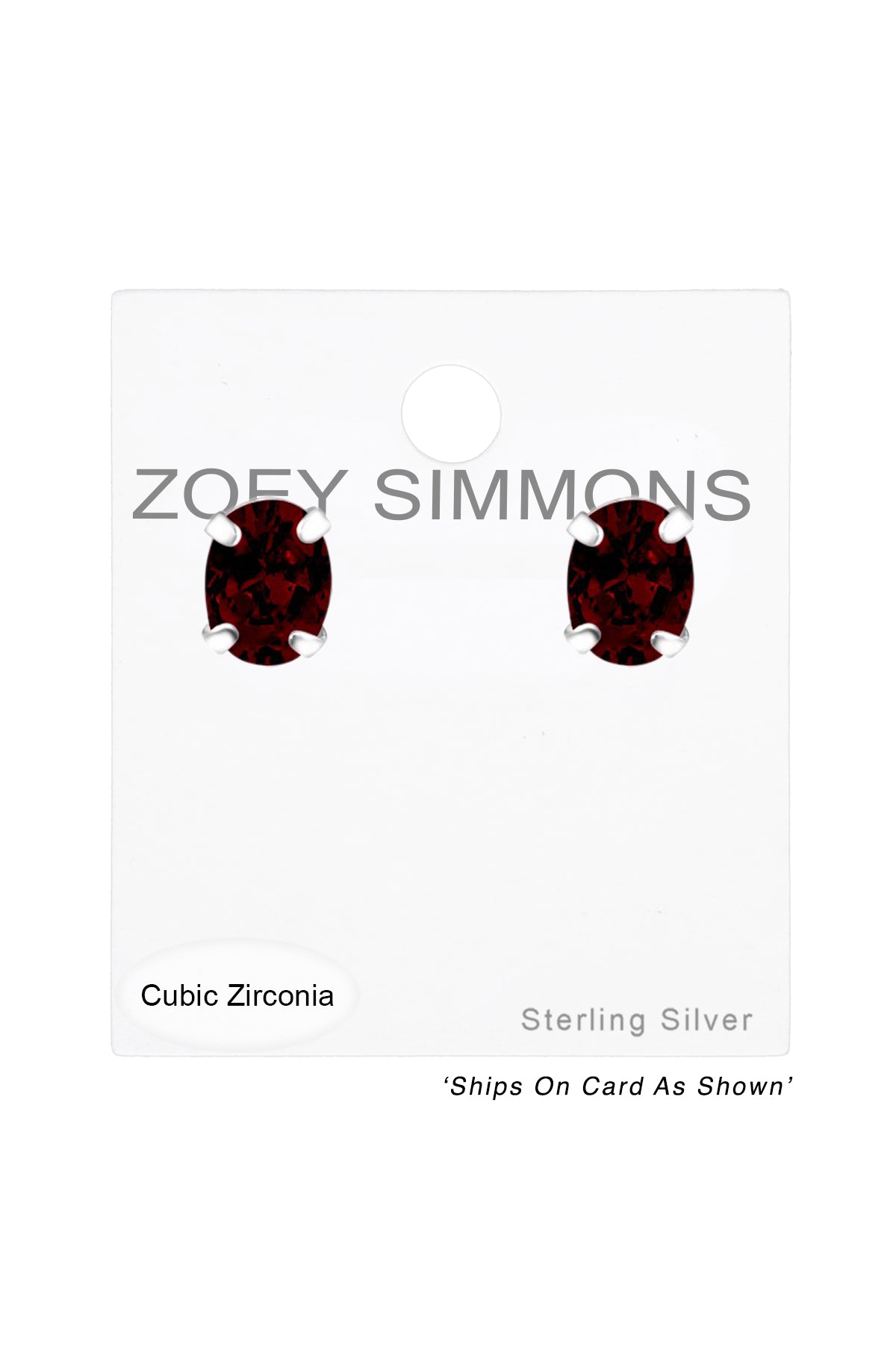 Sterling Silver Oval 3x4mm Ear Studs With CZ - SS