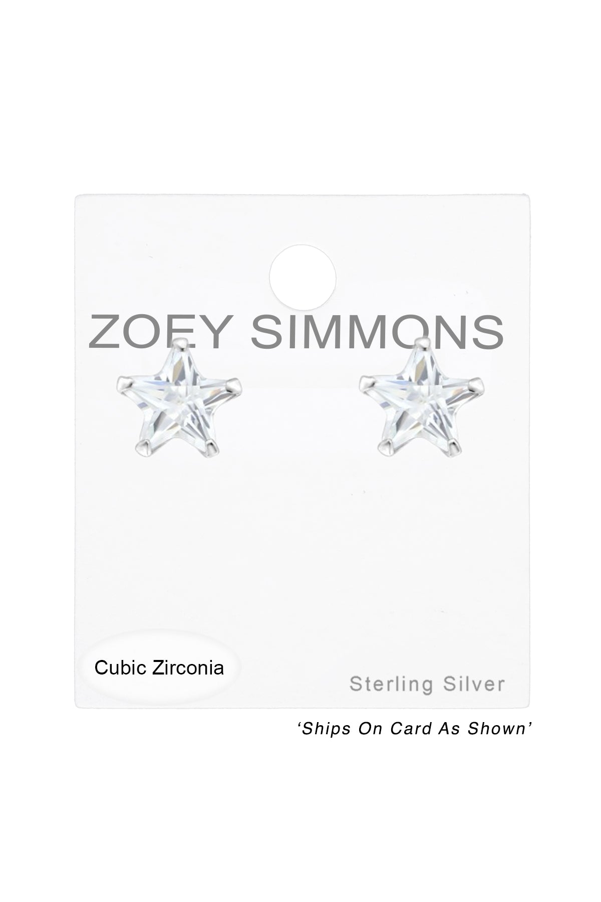 Sterling Silver Star 4mm Ear Studs With Cubic Zirconia - SS