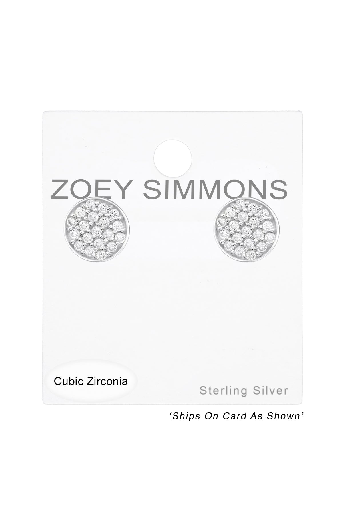 Sterling Silver Round Ear Studs With Cubic Zirconia - SS