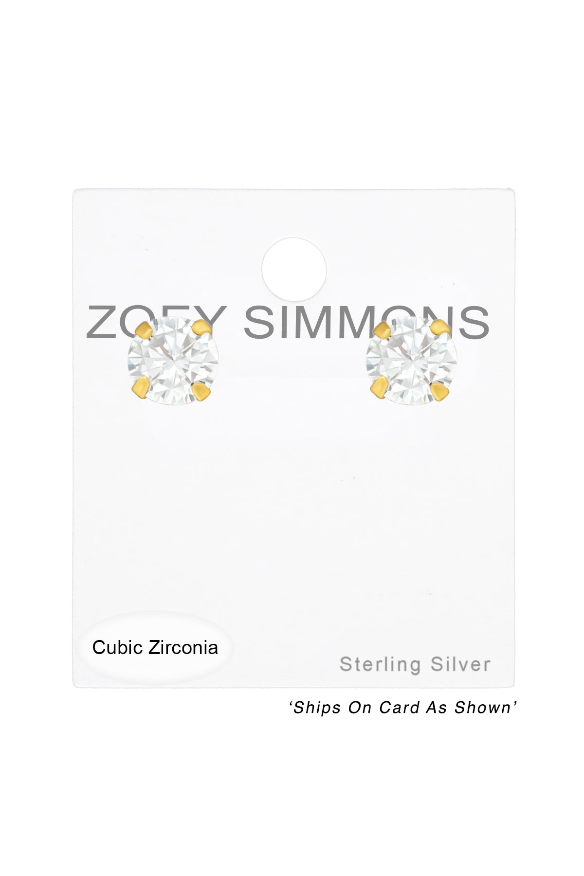 Sterling Silver Round 5mm Ear Studs With Cubic Zirconia - VM