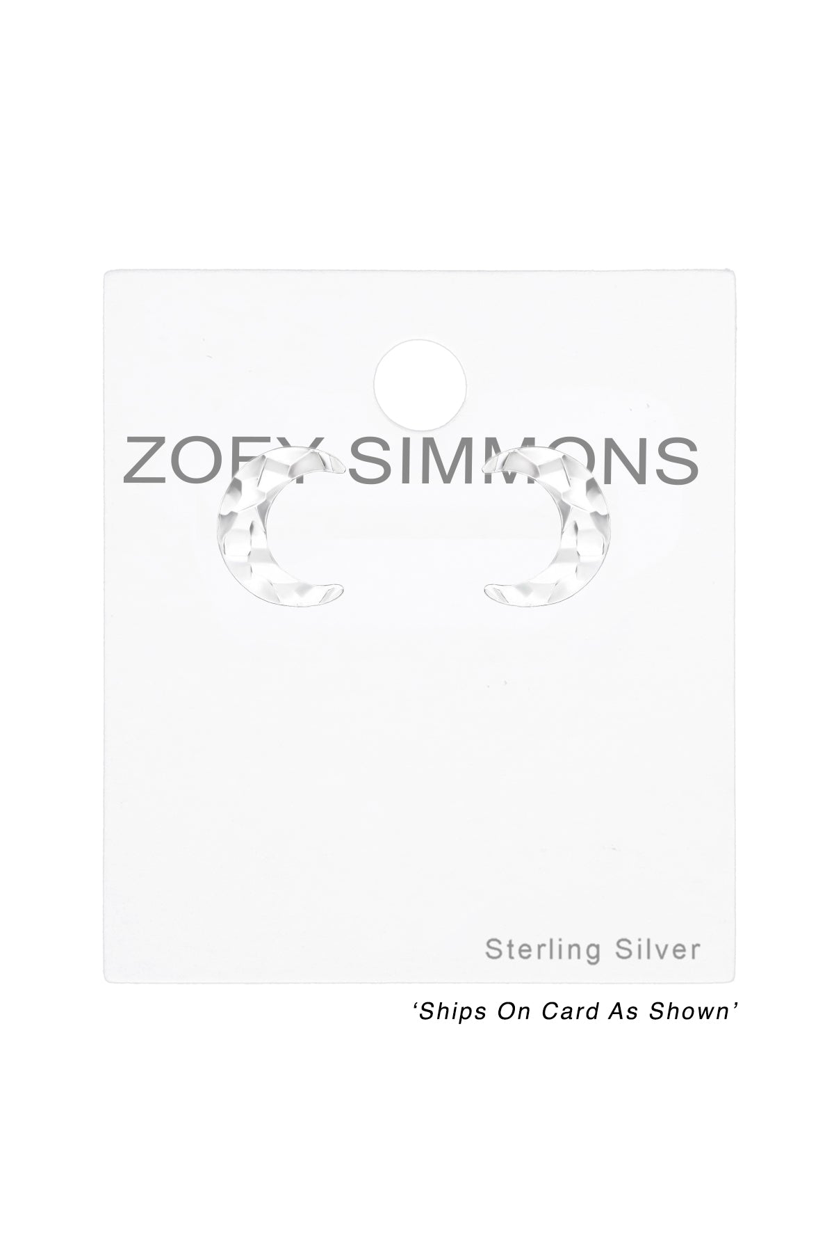 Sterling Silver Moon Ear Studs - SS