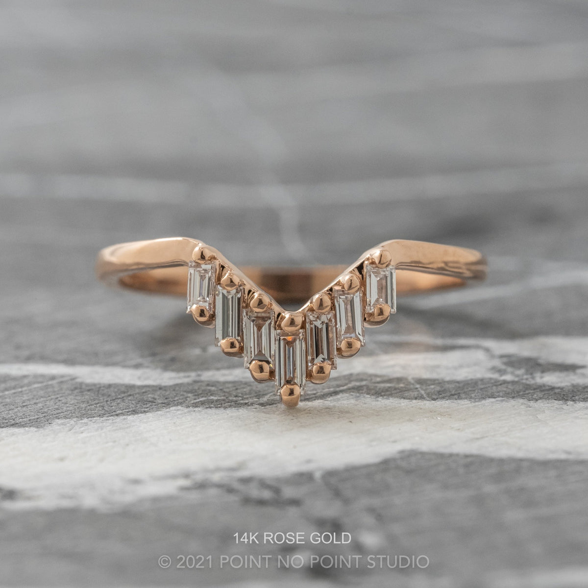 Juniper Wedding Ring, 7 Diamond, Loaf Band