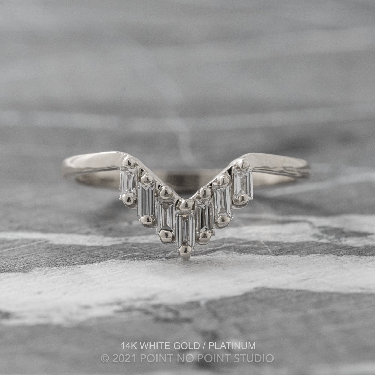 Juniper Wedding Ring, 7 Diamond, Loaf Band