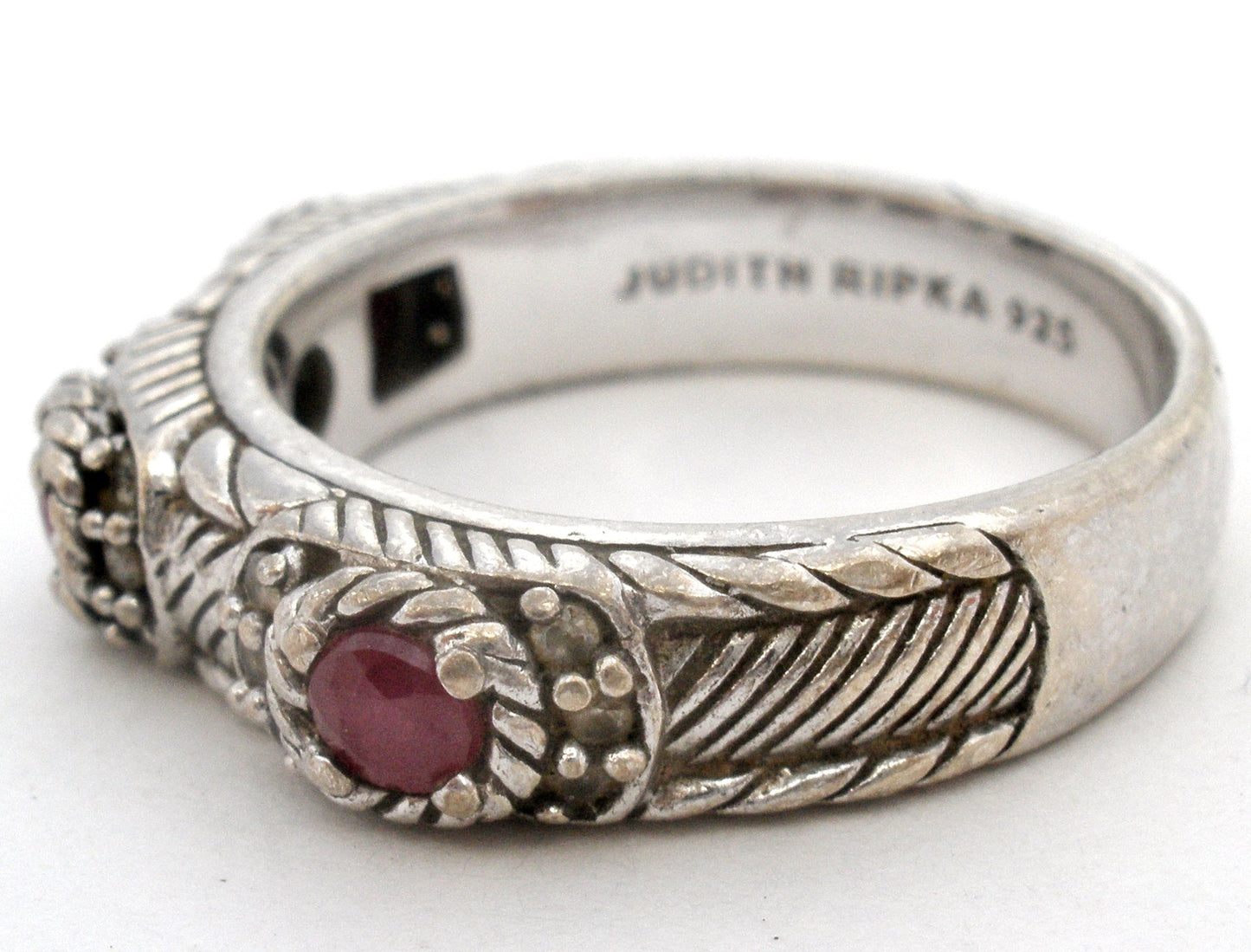 Judith Ripka Ruby Ring Sterling Silver Size 7