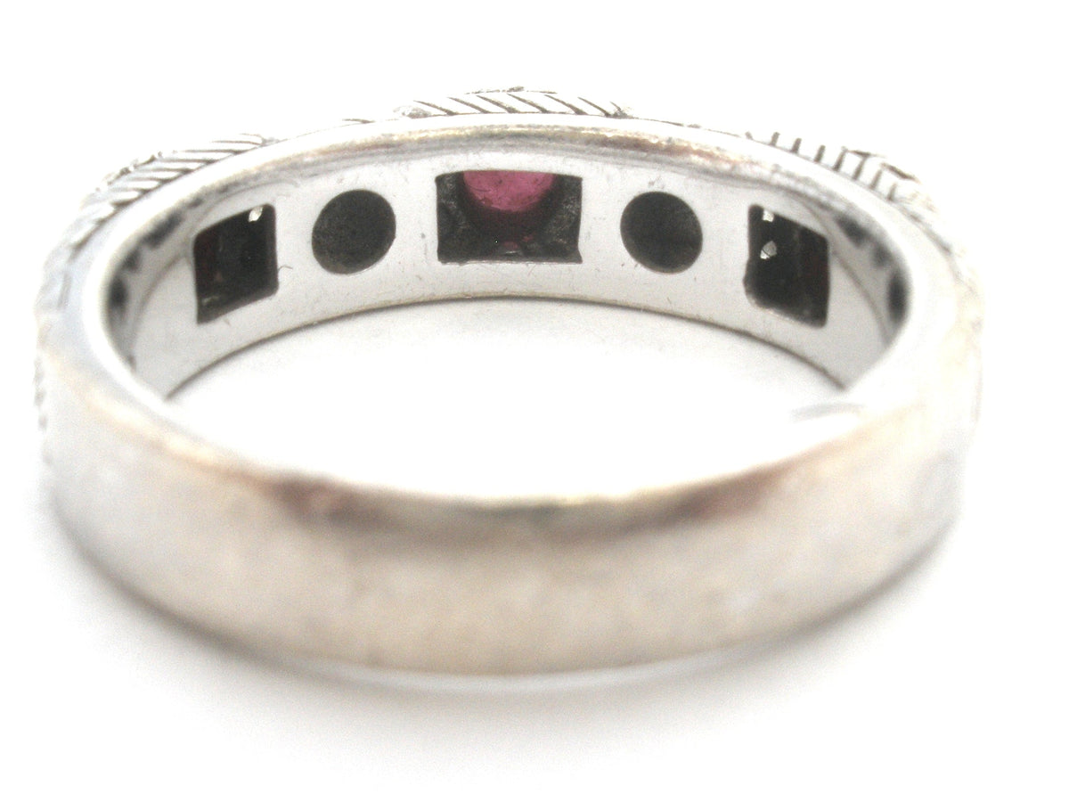 Judith Ripka Ruby Ring Sterling Silver Size 7