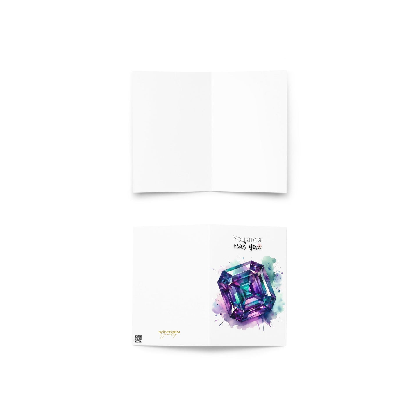 You are a real Gem | Watercolor Asscher Alexandrite Greeting Card