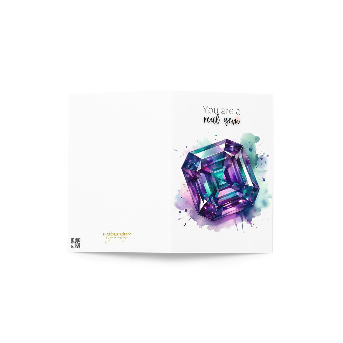 You are a real Gem | Watercolor Asscher Alexandrite Greeting Card