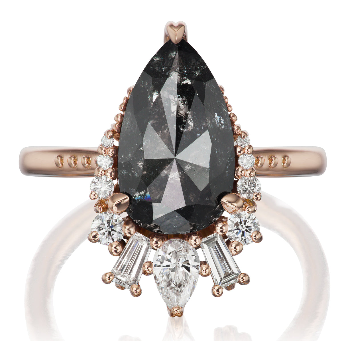 <center><strong>・ARTEMIS・</strong><br></center>Pear Rose Cut Diamond Center, Diamond Accents (3.42ctw, Ready to Ship)