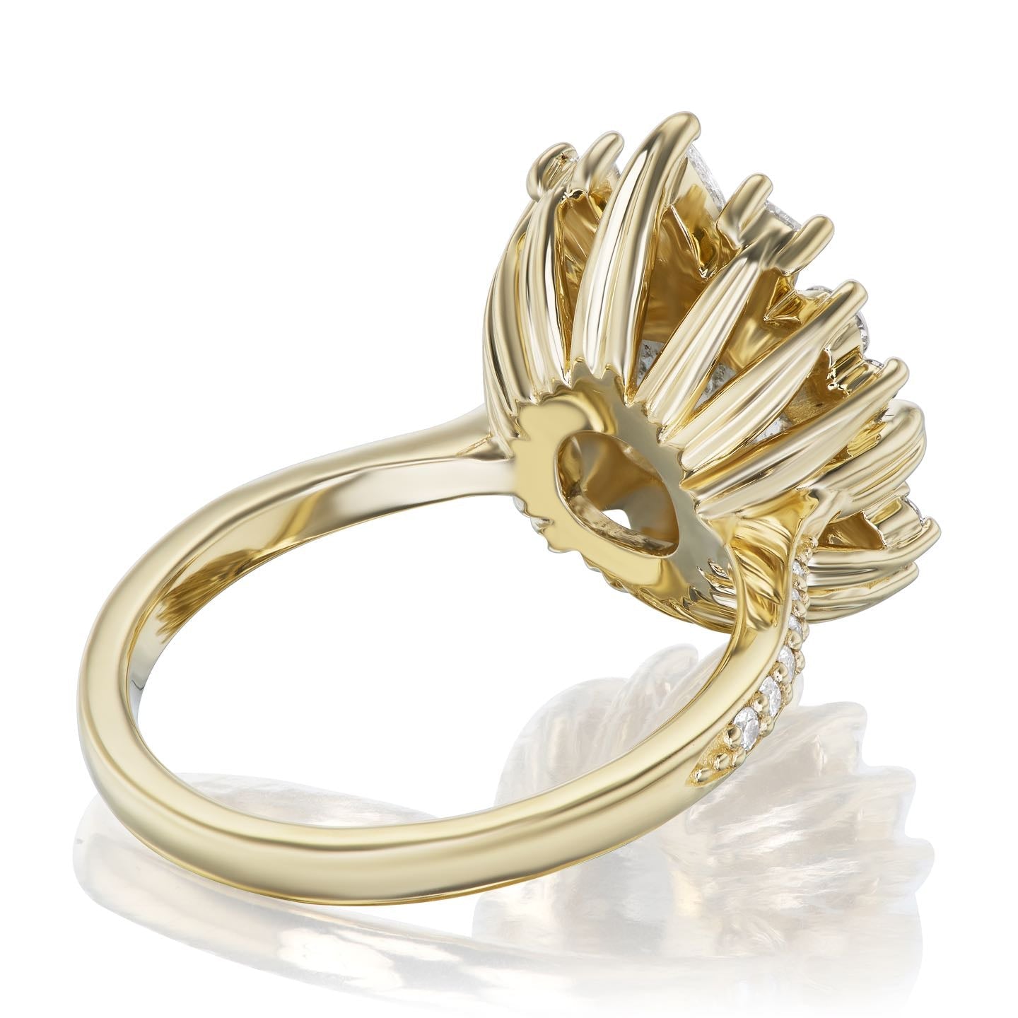 ・THEIA・Oval Rose Cut Salt + Pepper Diamond Center, Diamond Halo (2.52ctw)