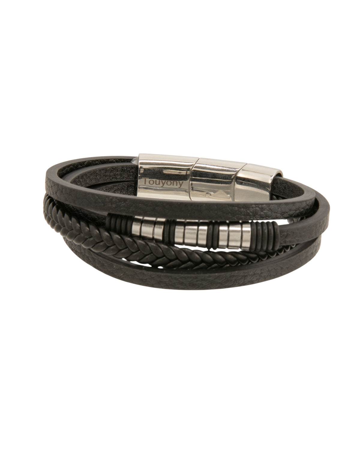 Mens Bracelet Black 4 Strap