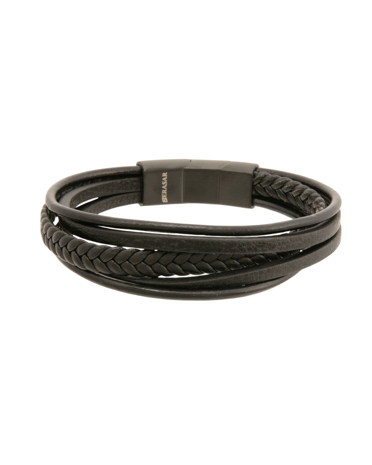 Mens Bracelet Black 5 Strap