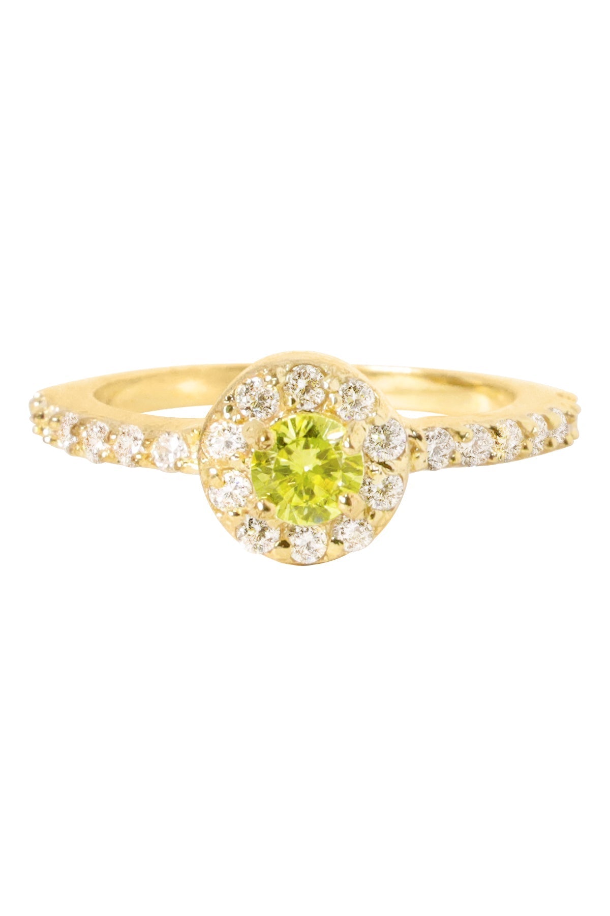Aurora Peridot Crystal Halo Ring - GP