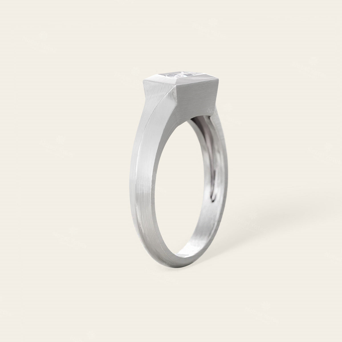 Kite Cut Moissanite Art Deco Men's Engagement Ring
