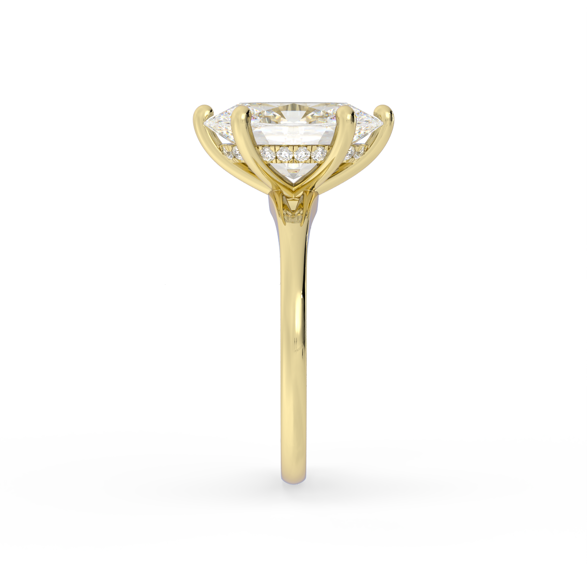 14K Yellow Gold, Diamond (lab grown), Custom Ring, Size 5.25