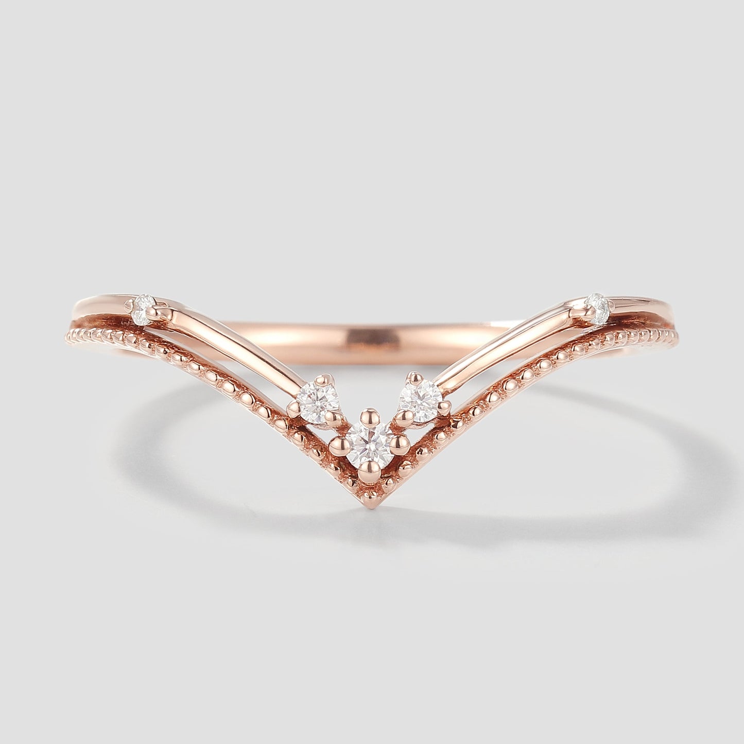 1.5mm Curved Moissanite Stackable Wedding Band