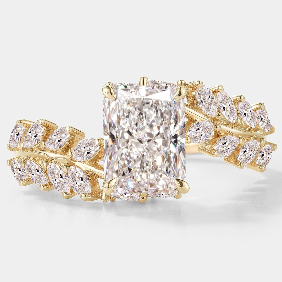 Emerald Cut Lab Grown Diamond Classic Engagement Ring