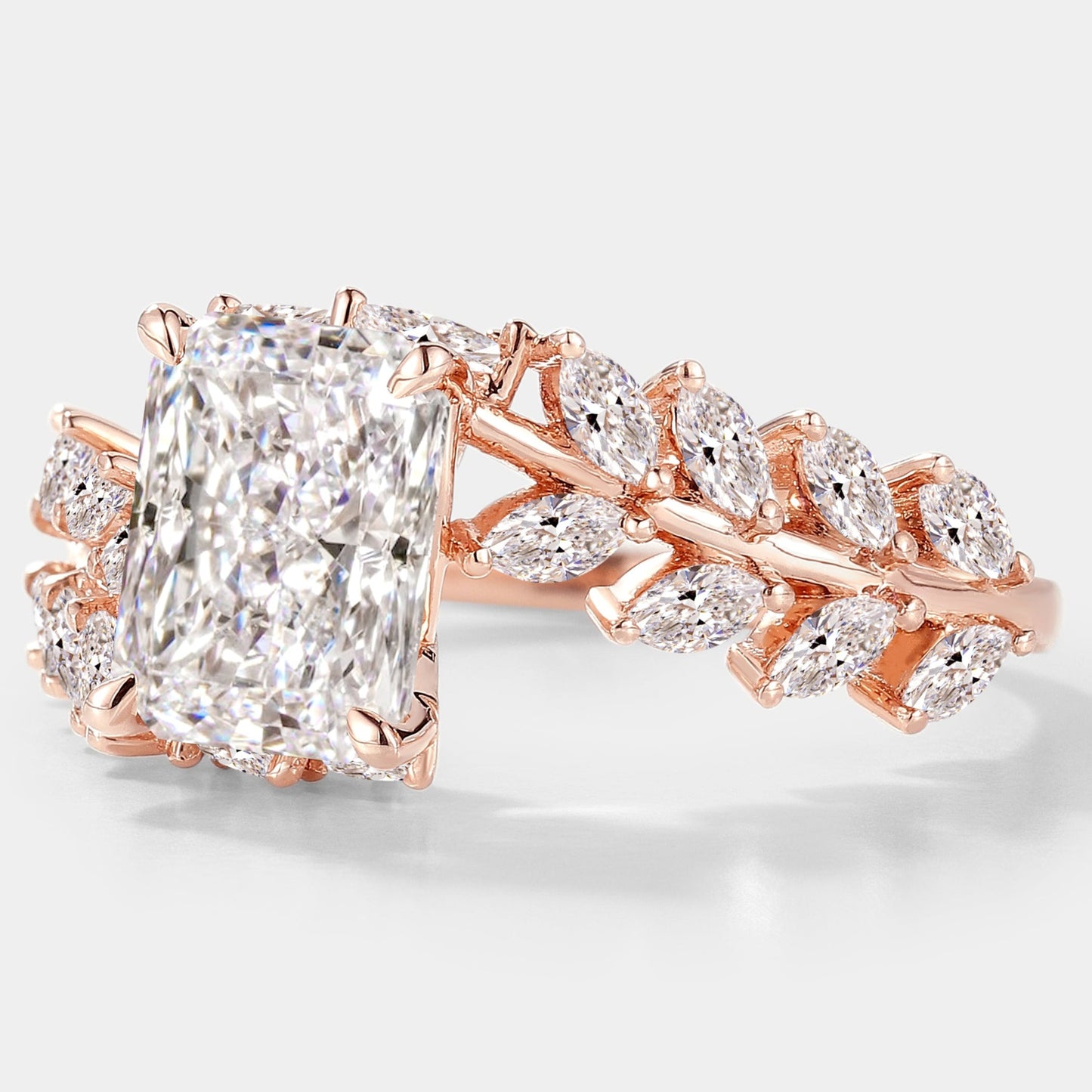 Emerald Cut Lab Grown Diamond Classic Engagement Ring