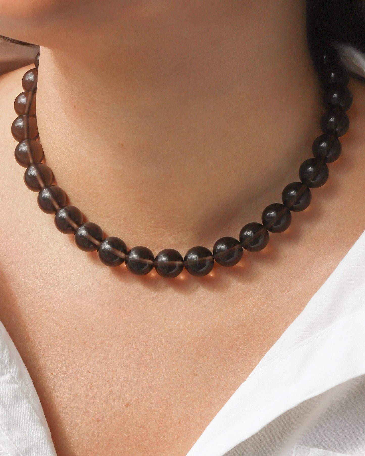 Ice Obsidian Chunky Beaded Necklace | 12mm
