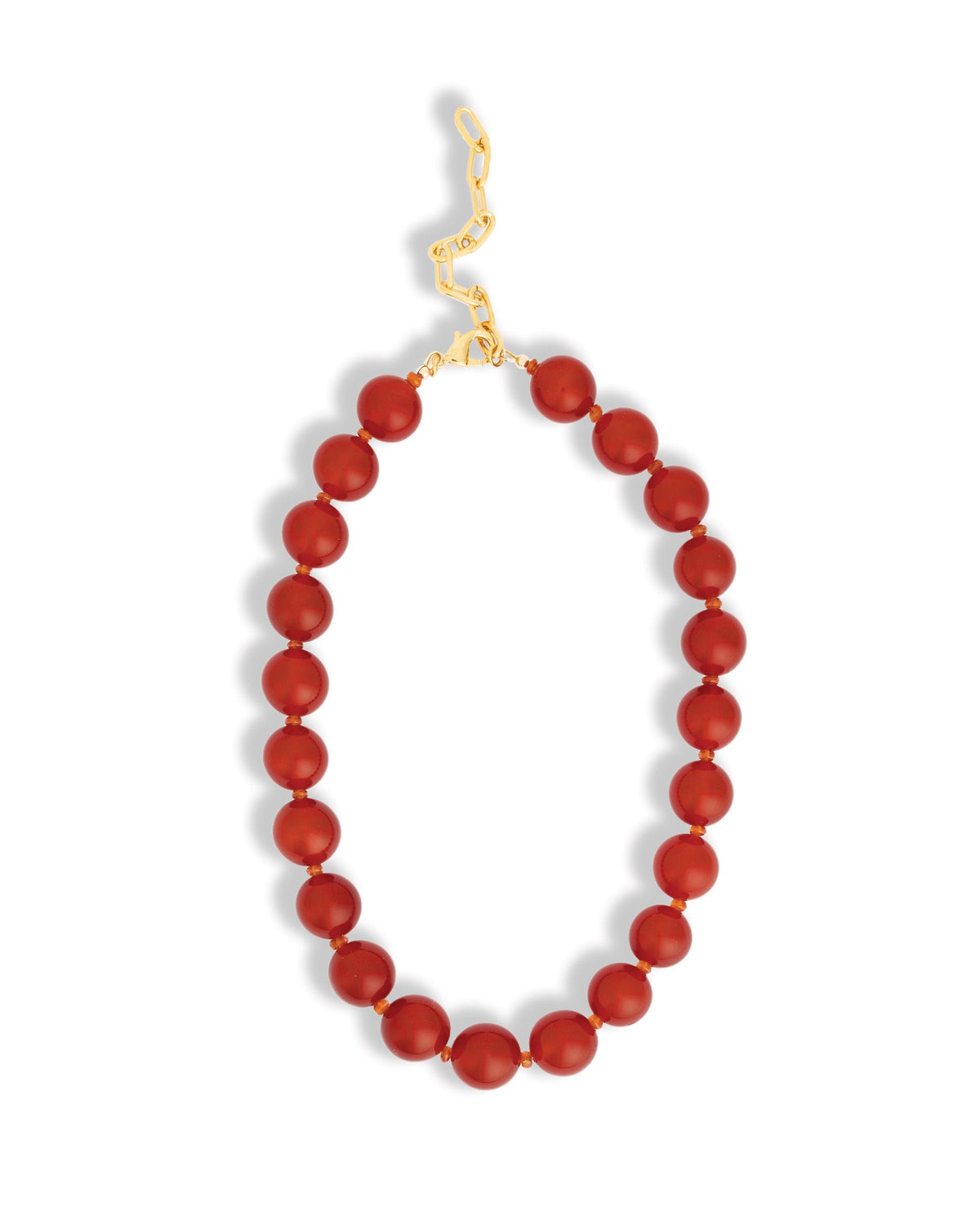 Carnelian Chunky Beaded Necklace | 14mm