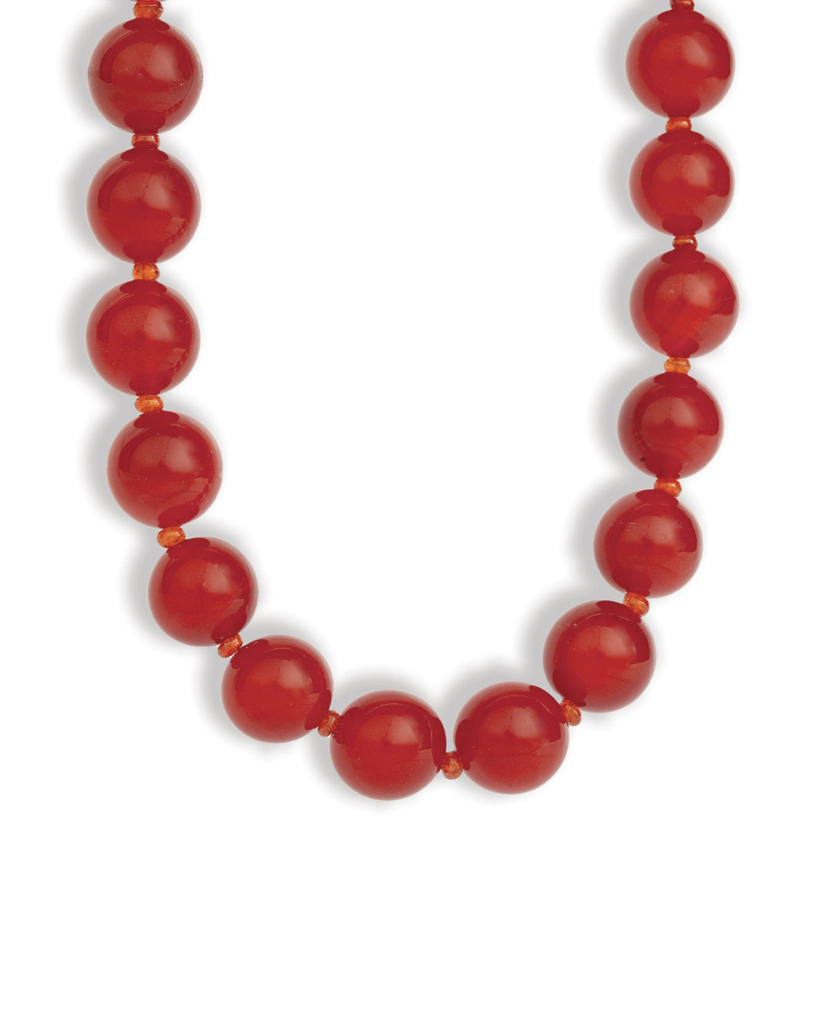 Carnelian Chunky Beaded Necklace | 14mm
