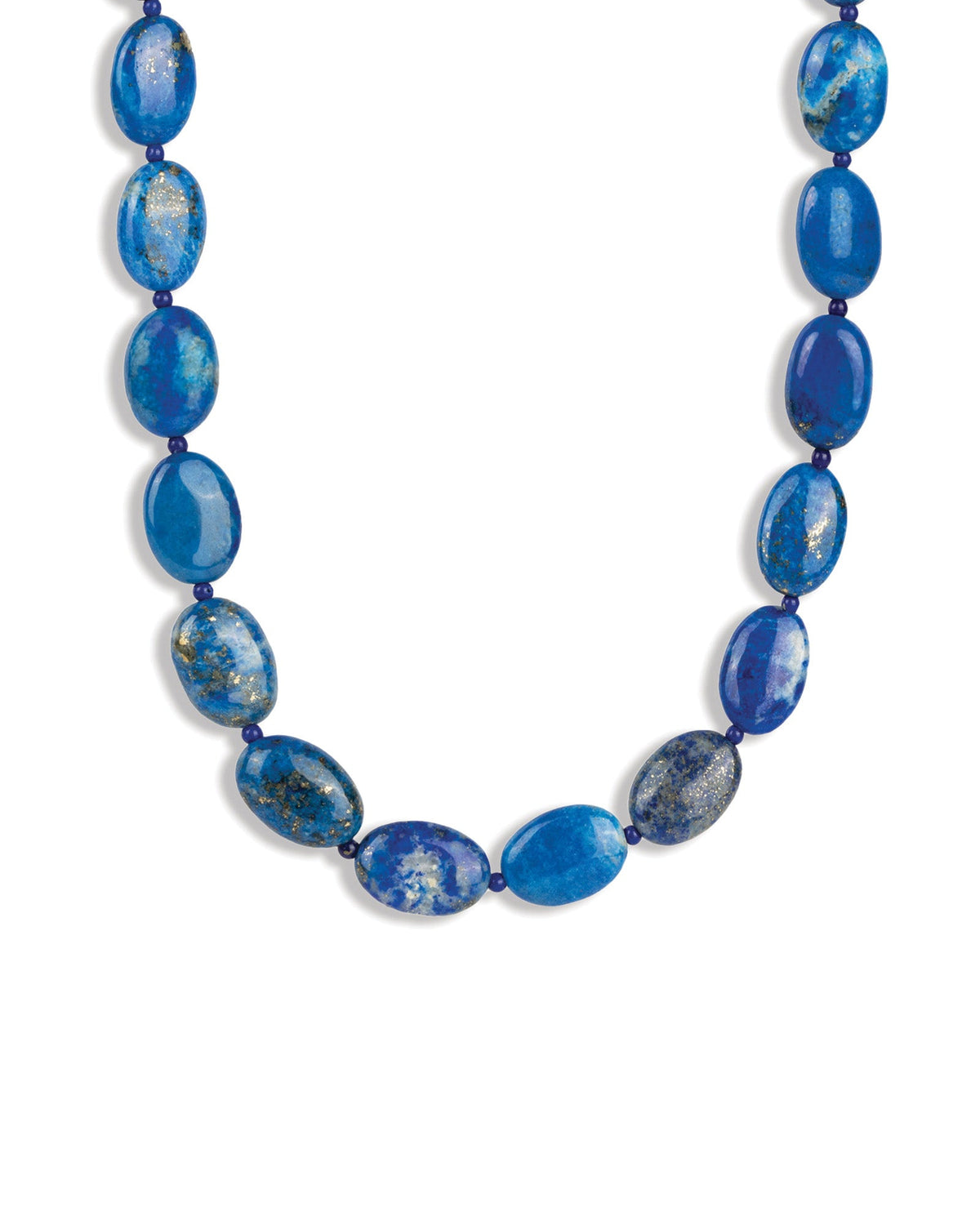 Lapis Oval Beaded Necklace