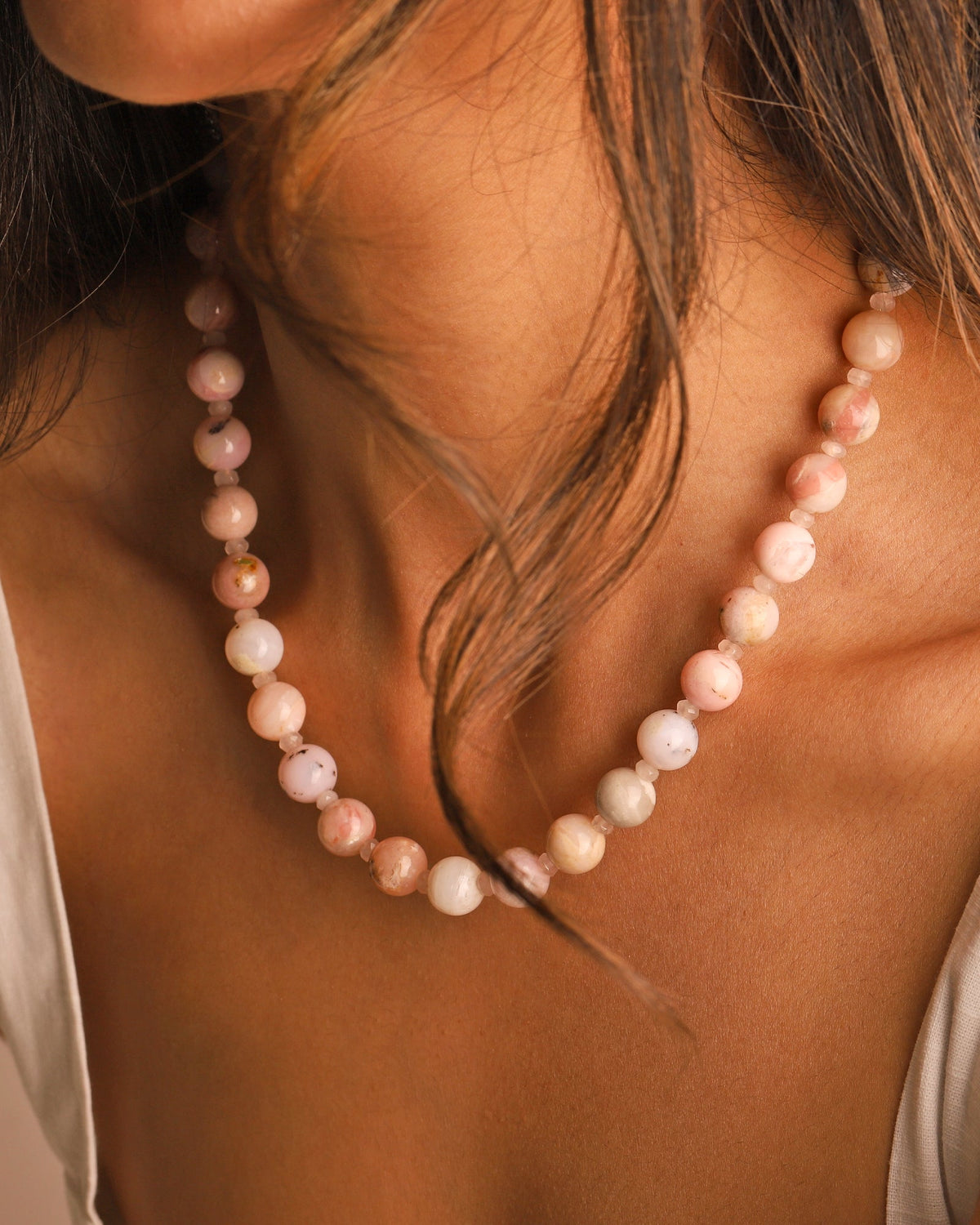 Peruvian Opal Beaded Necklace | 10mm