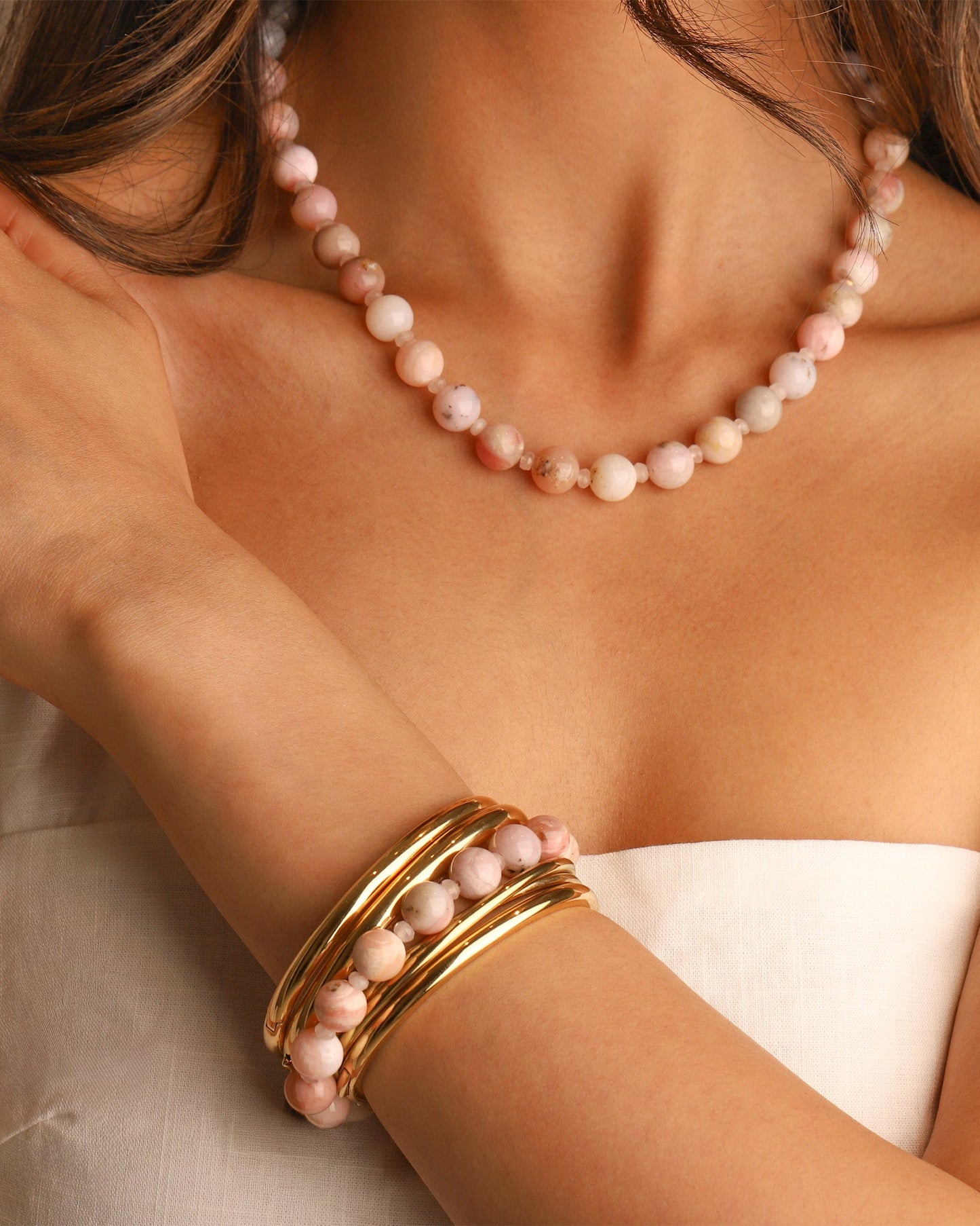 Peruvian Opal Beaded Necklace | 10mm