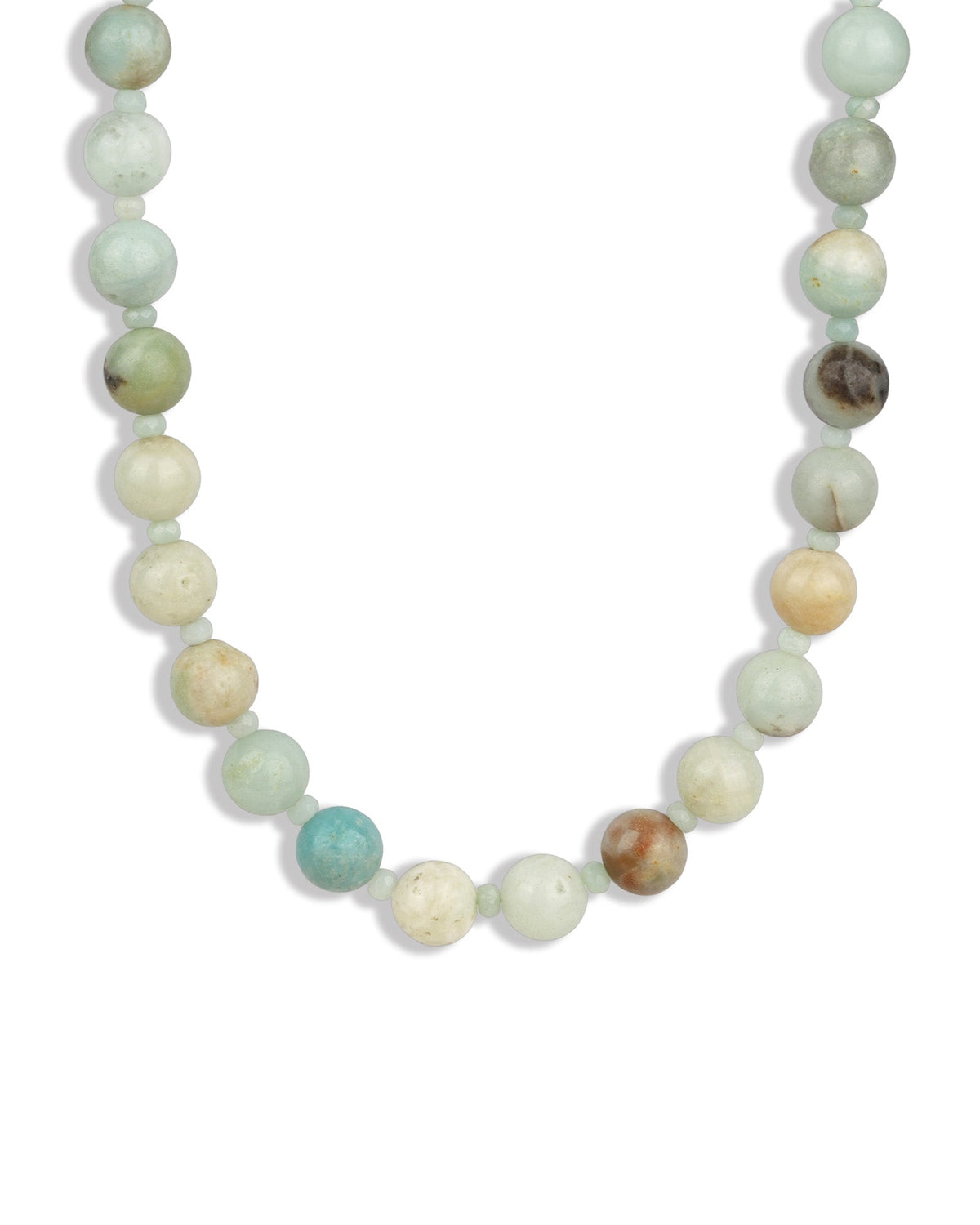 Multi Amazonite Beaded Necklace | 10mm