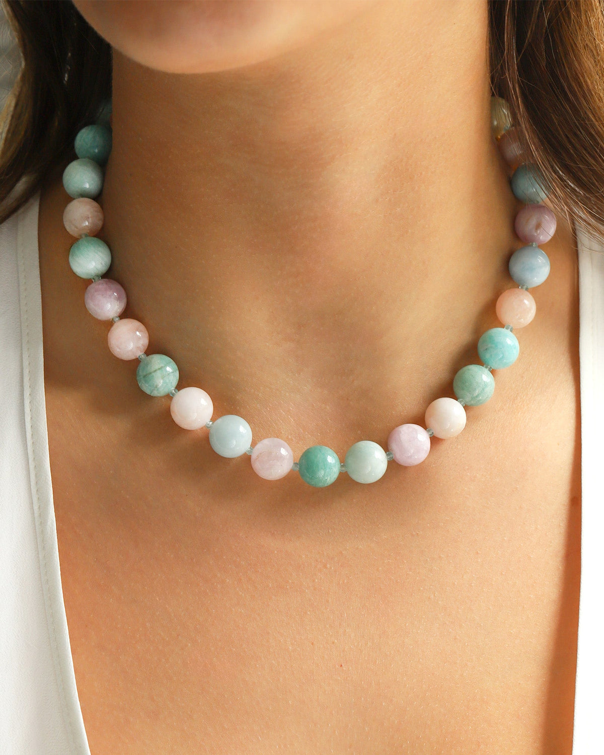 Cotton Candy Chunky Beaded Necklace | 12mm