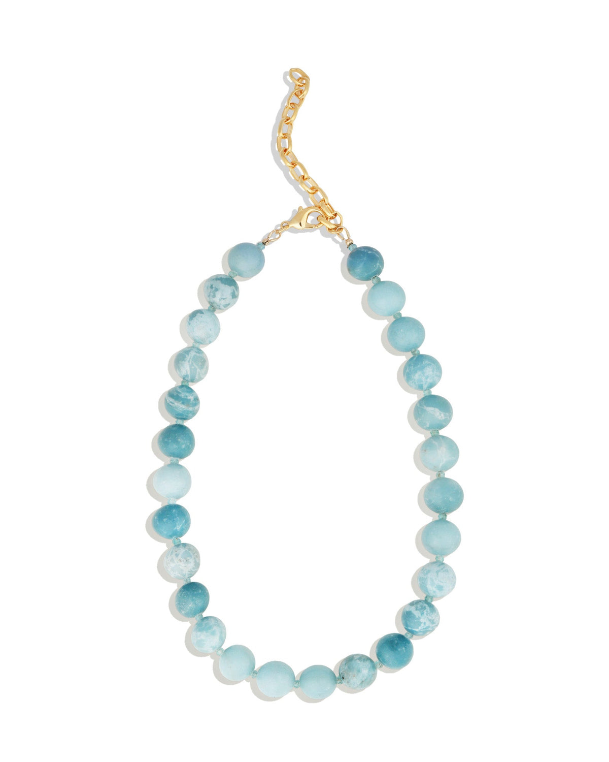 Larimar Chunky Beaded Necklace | 12mm