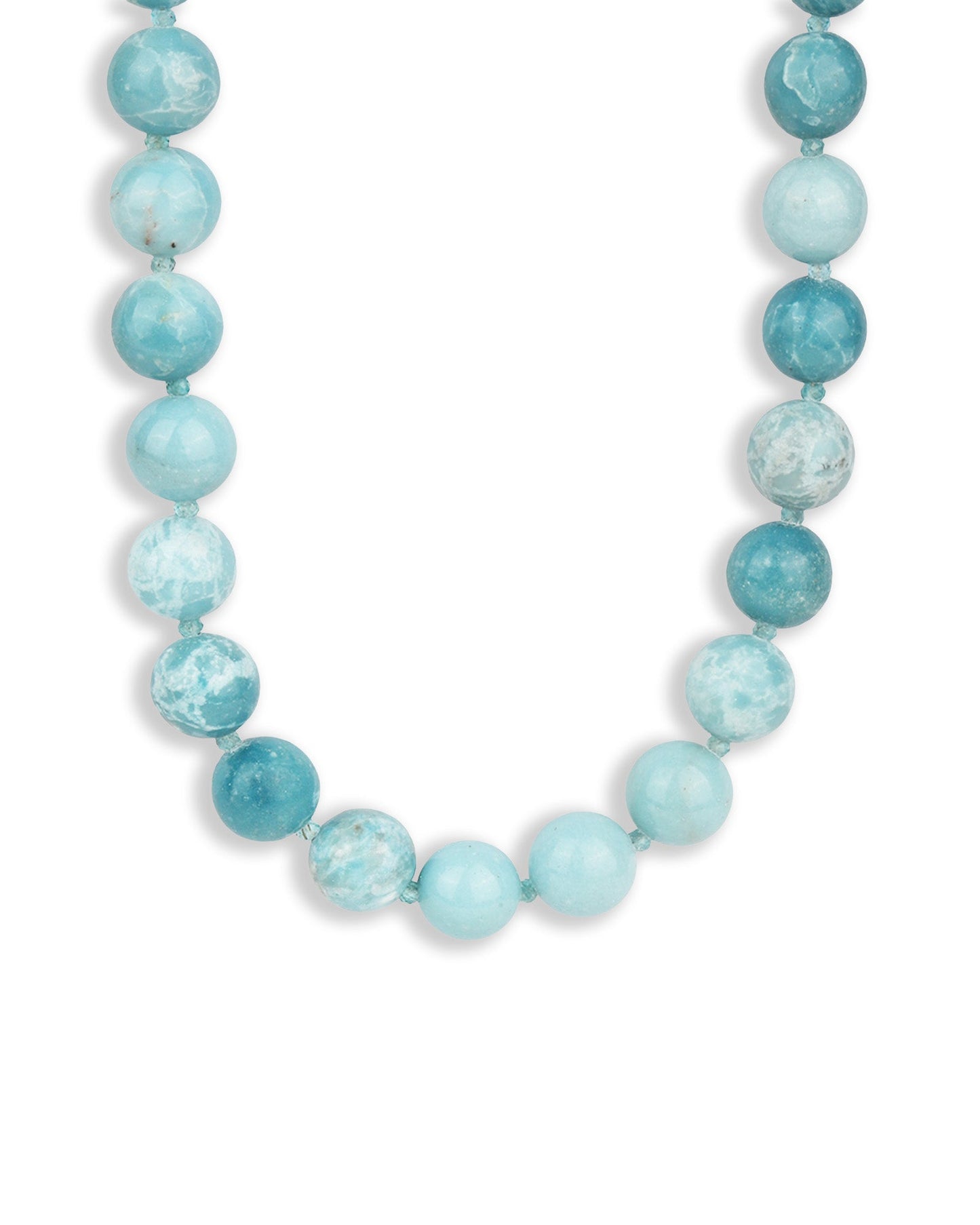 Larimar Chunky Beaded Necklace | 12mm