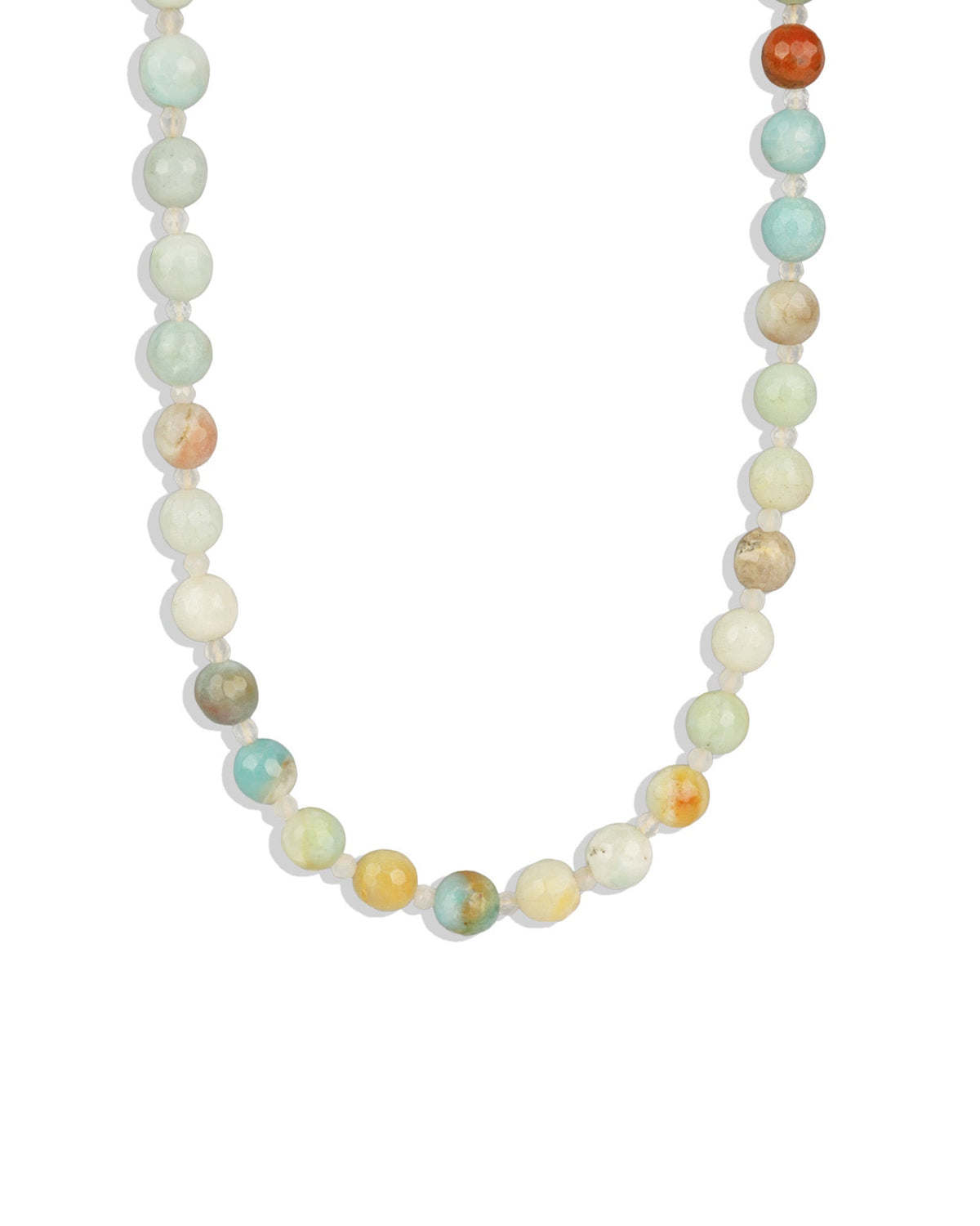 Multi Amazonite Faceted Beaded Necklace | 8mm