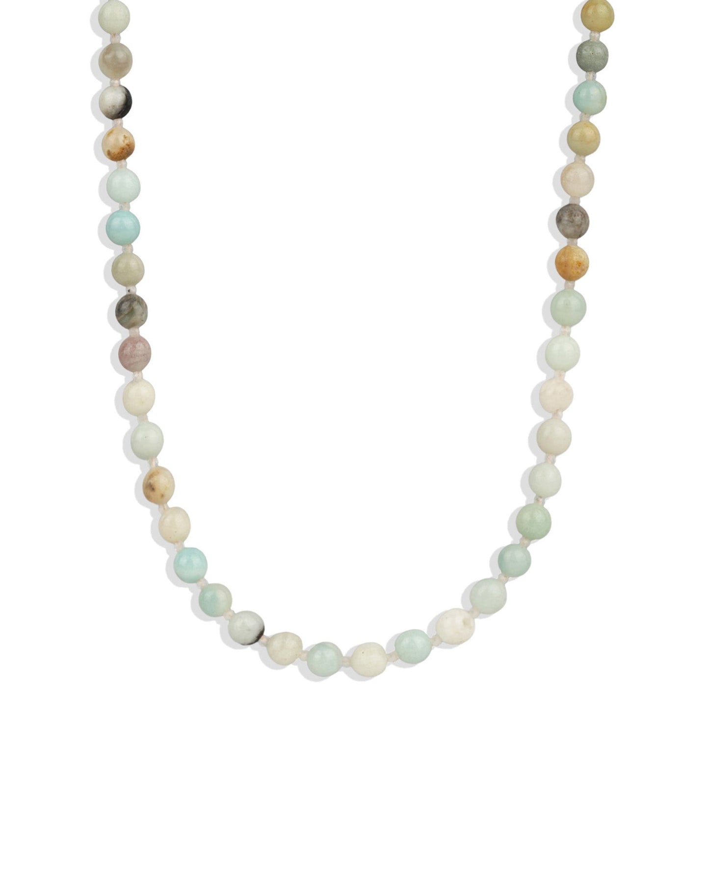 Multi Amazonite Extra Long Beaded Necklace | 6mm