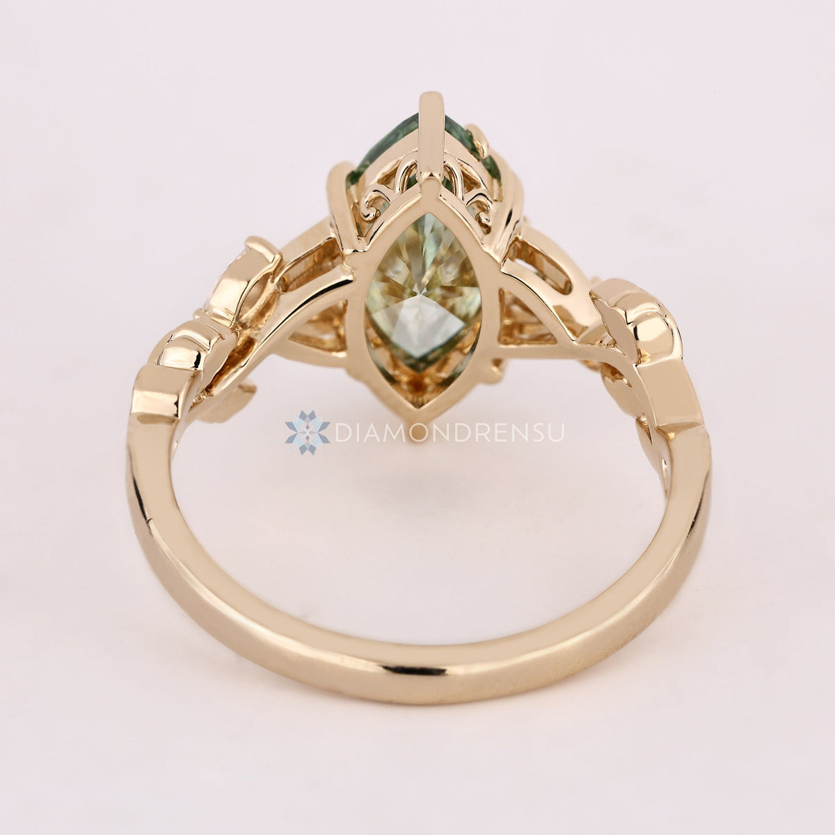 Green Marquise Nature Inspired Engagement Ring