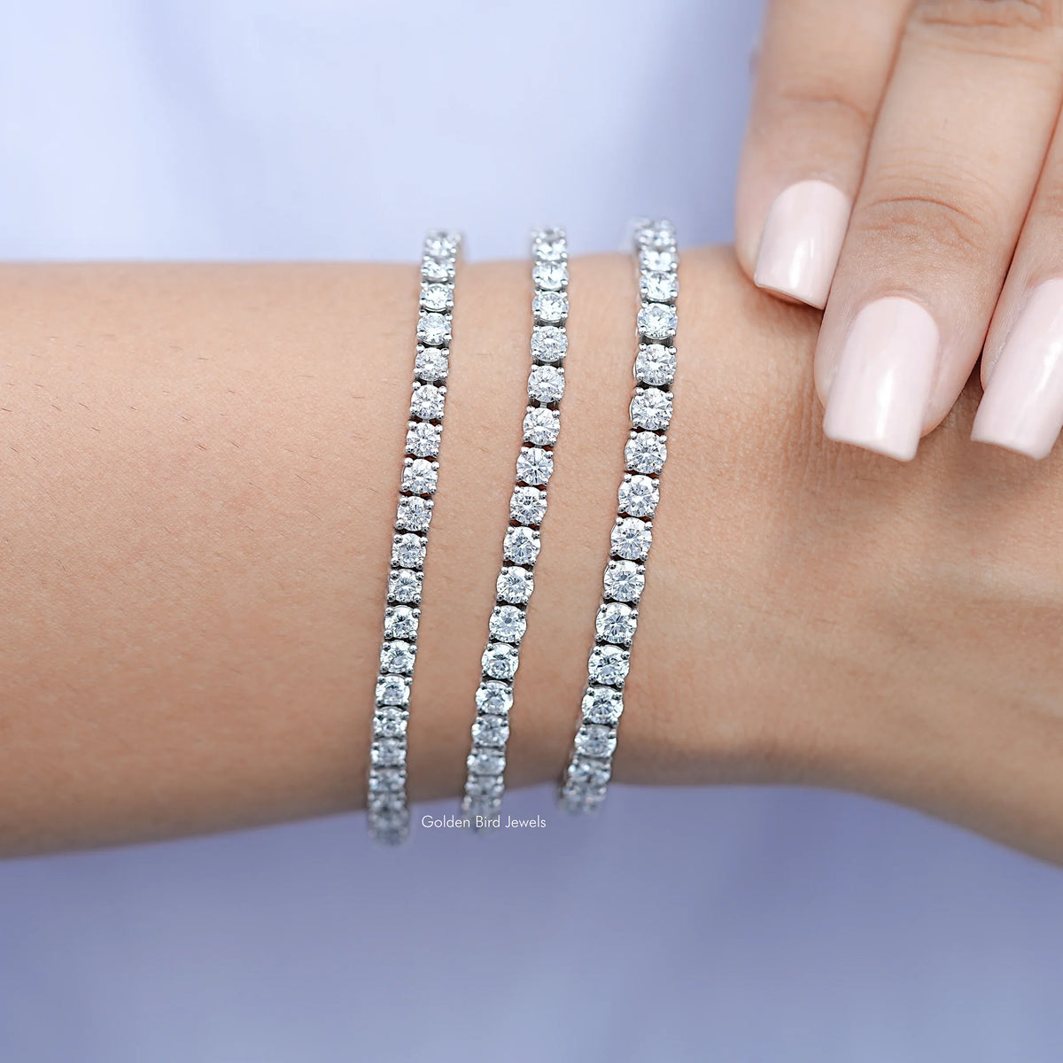 Round Cut Lab Grown Diamond Tennis Bracelet
