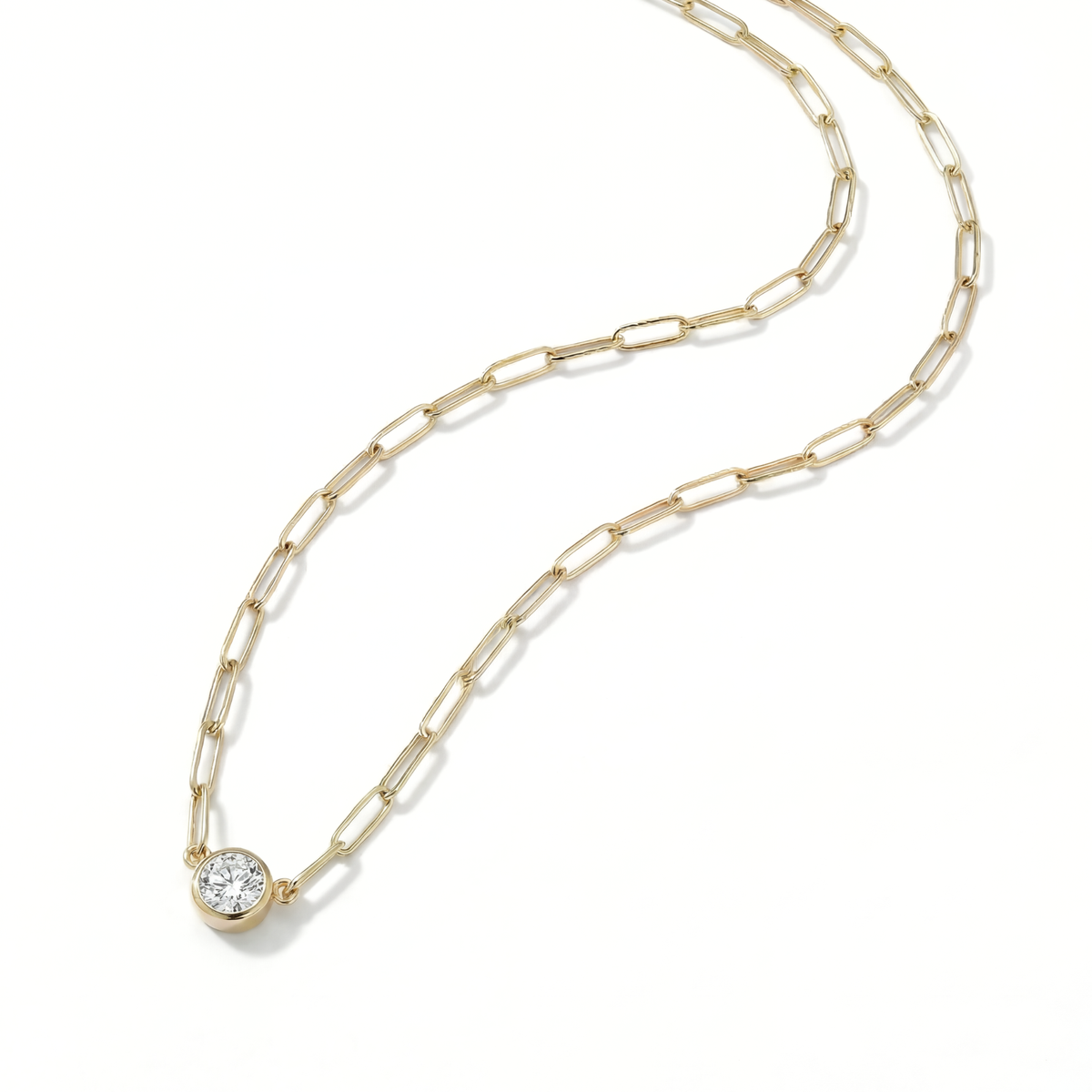 The Paperclip Bezel Necklace | Lab-Grown Diamond
