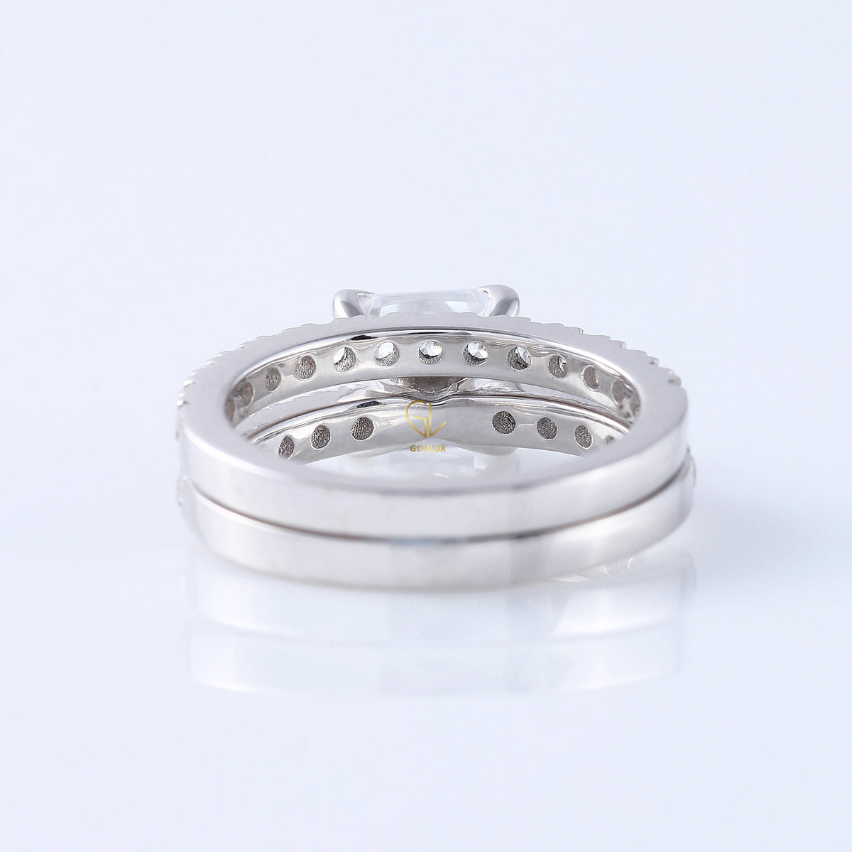Princess Cut Lab Grown Diamond Ring Set For Bridal
