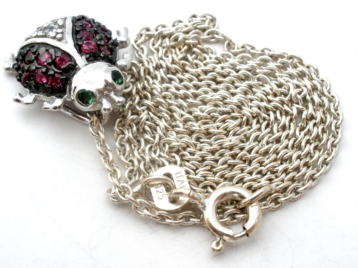 Ladybug Pendant Pendant Sterling Silver 18"