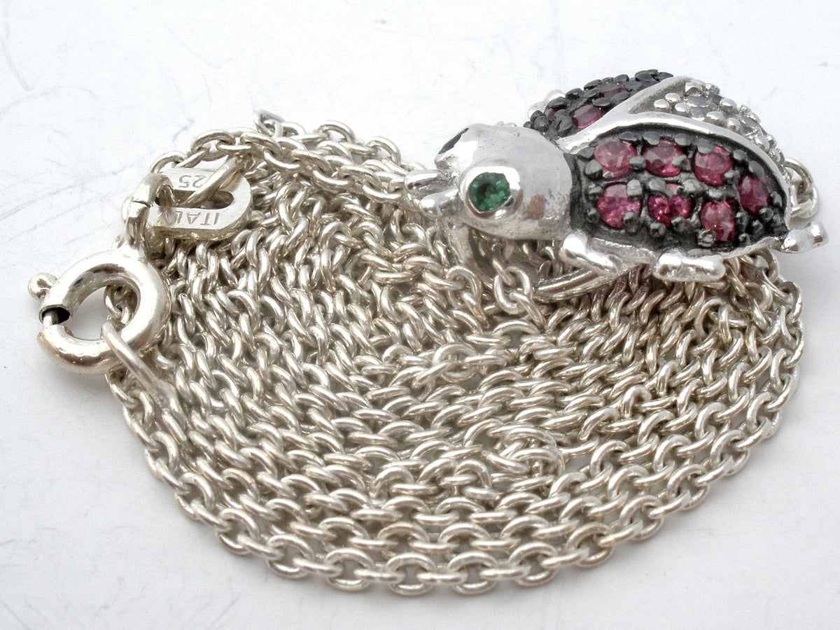 Ladybug Pendant Pendant Sterling Silver 18"