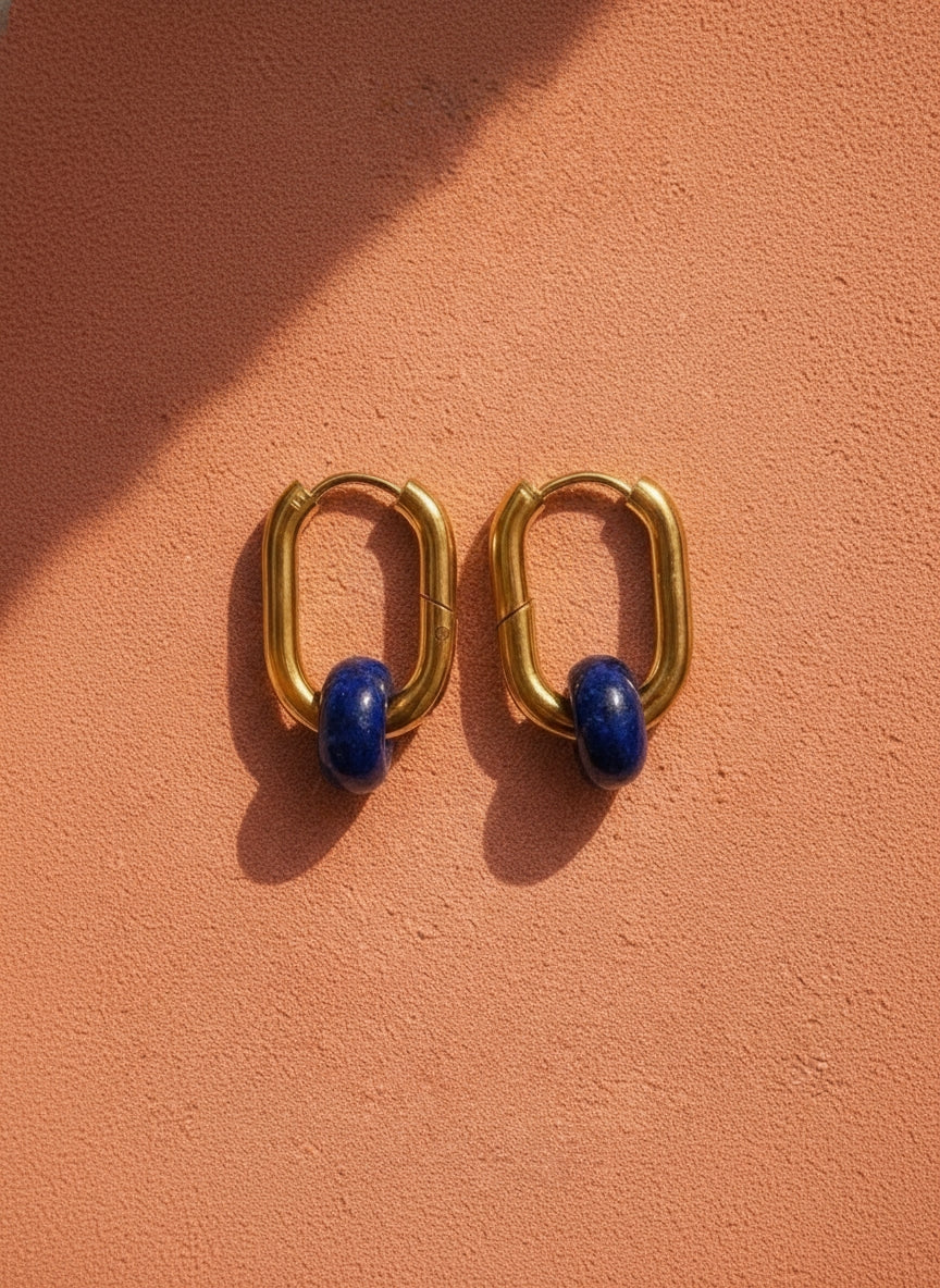Boucles d’oreilles créoles FRENCH CARIBBEANS - forme ovale minimaliste