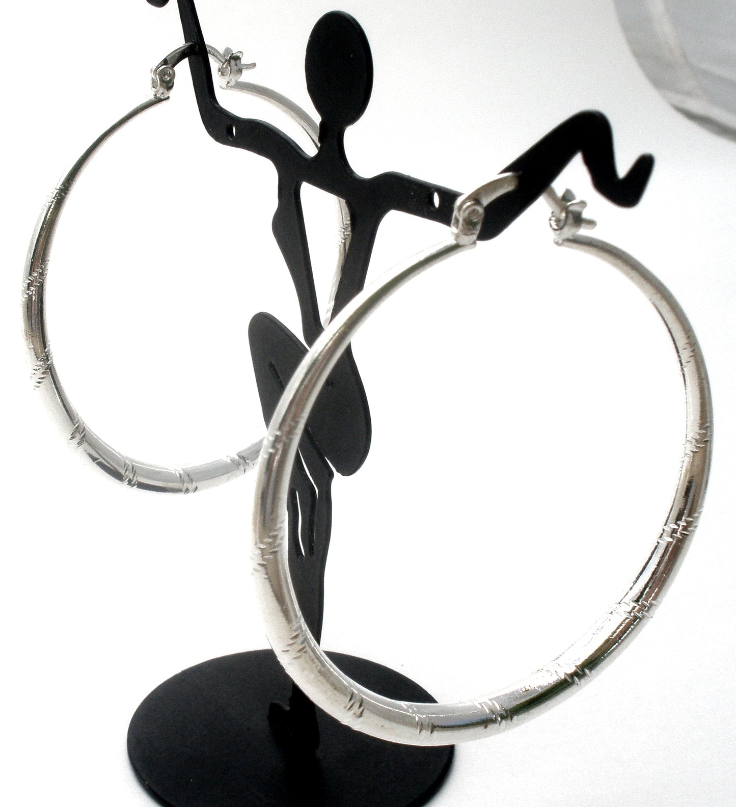 Large Hoop Earrings Sterling Silver