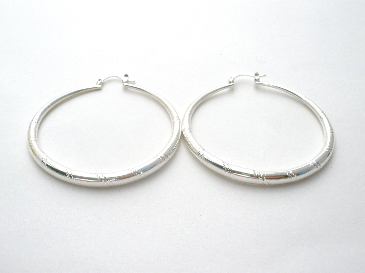 Large Hoop Earrings Sterling Silver