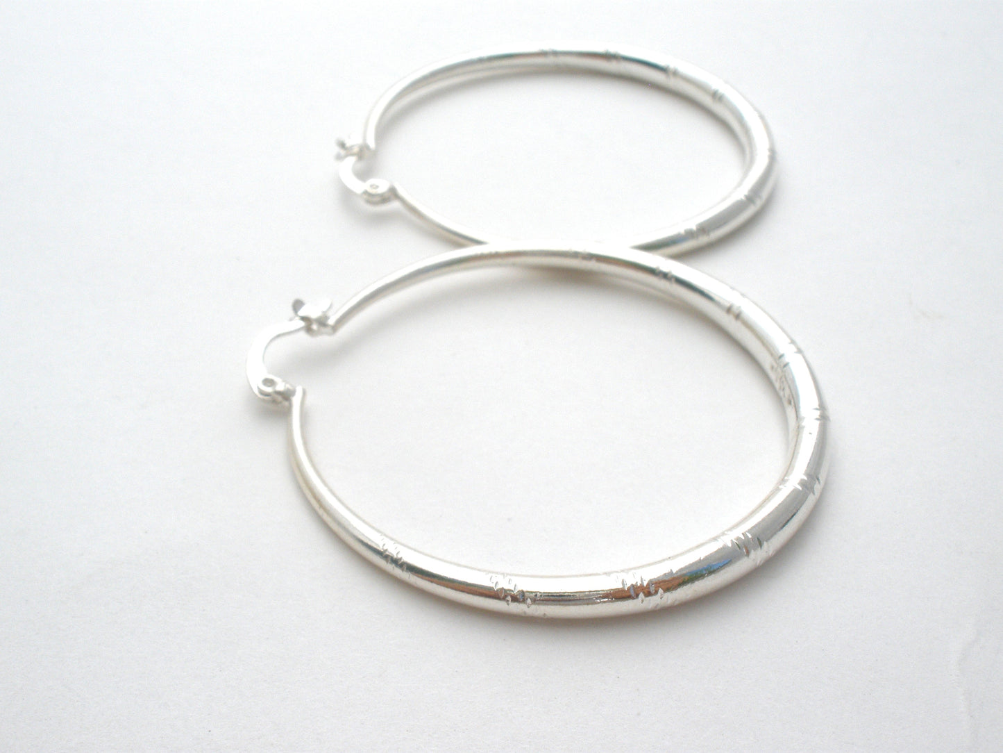 Large Hoop Earrings Sterling Silver