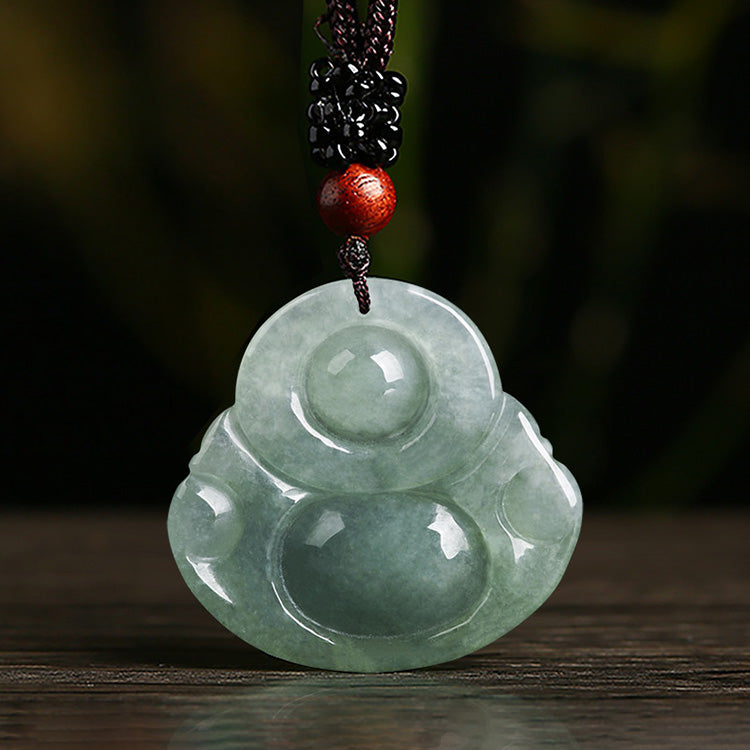 Jade Laughing Buddha Necklace